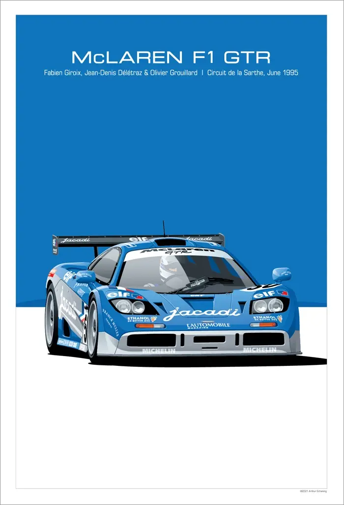 Thumbnail: Retro Racing GTR Car Vintage Sports Car, Wall Art, HD Canvas Print Poster, Home,