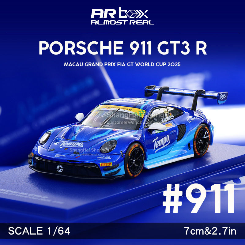Thumbnail: Almost Real 1:64 Porsche 911 GT3 R Die-cast Metal Alloy, Detailed Scale Model Ca
