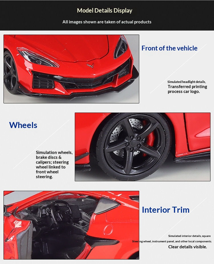 Thumbnail: WELLY 1:24 2023 Chevrolet Corvette Z06 Alloy Die-Cast Model Car - Official Licen