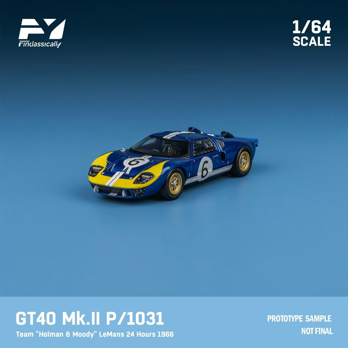 Findclassically 1:64 LeMans 24H GT40 MK I Muscle Classic Car Alloy Simulation mo