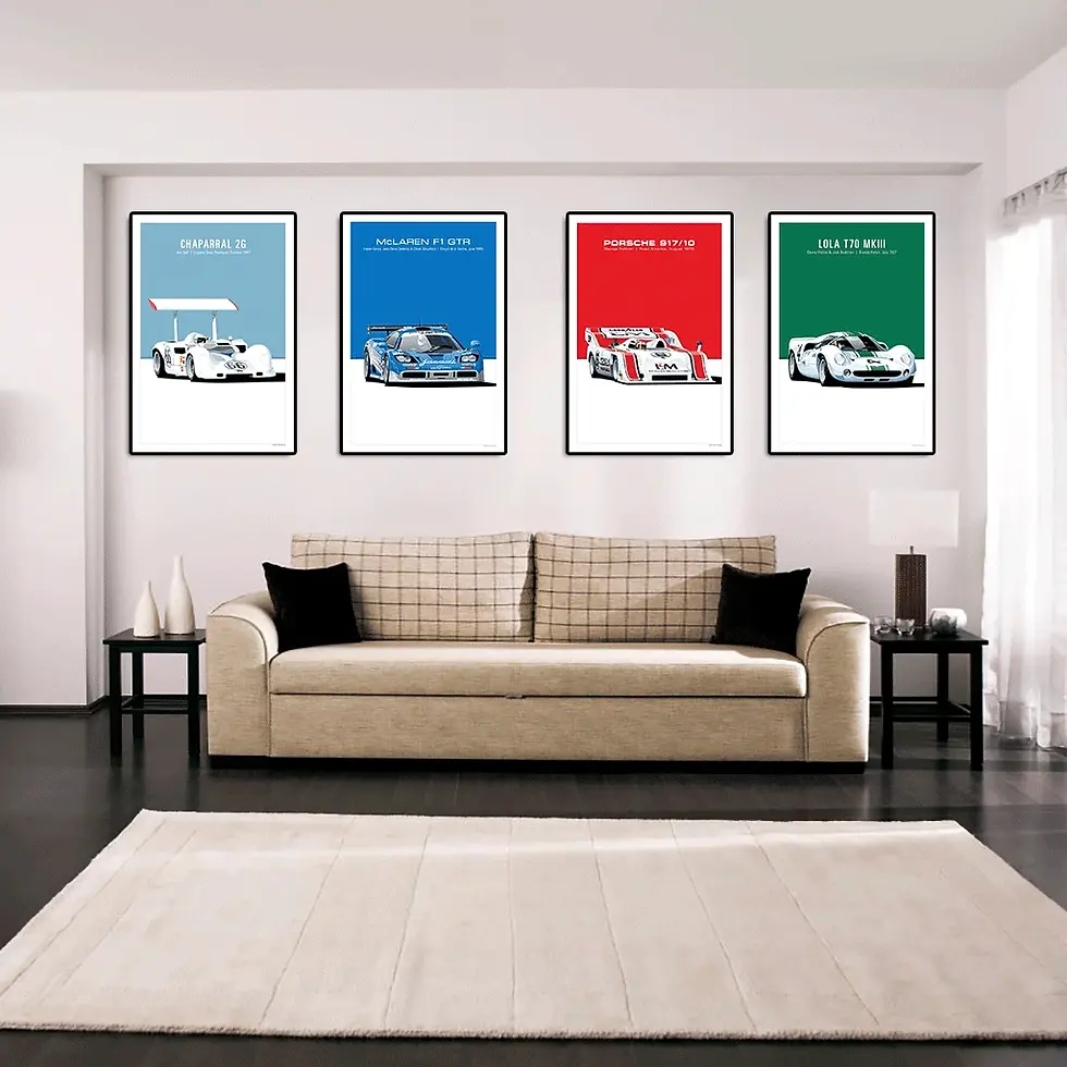 Thumbnail: Retro Racing GTR Car Vintage Sports Car, Wall Art, HD Canvas Print Poster, Home,