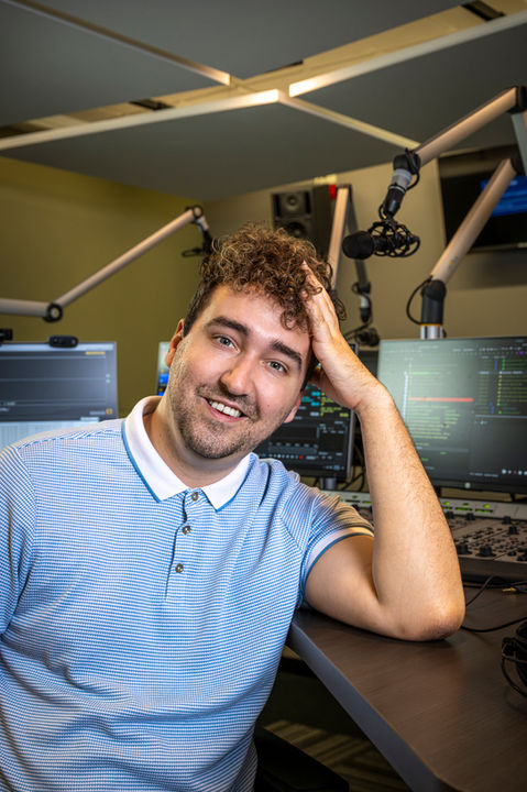 Nic Kelly in the Radio Studio at Gosford