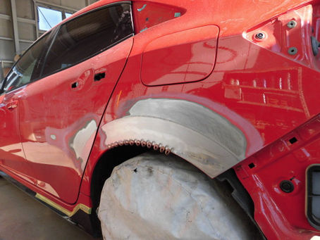シビック Rrフェンダー、Rrドア鈑金塗装