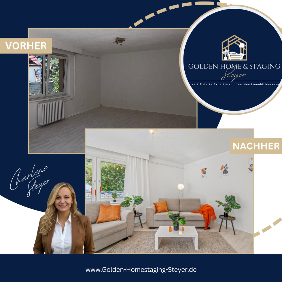 HomeStaging Wohnzimmer / Vorher-Nachher