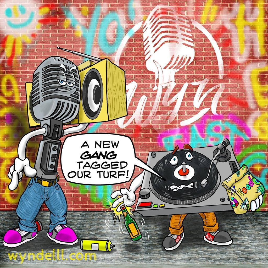 Old School Mic & Turntable Sticker