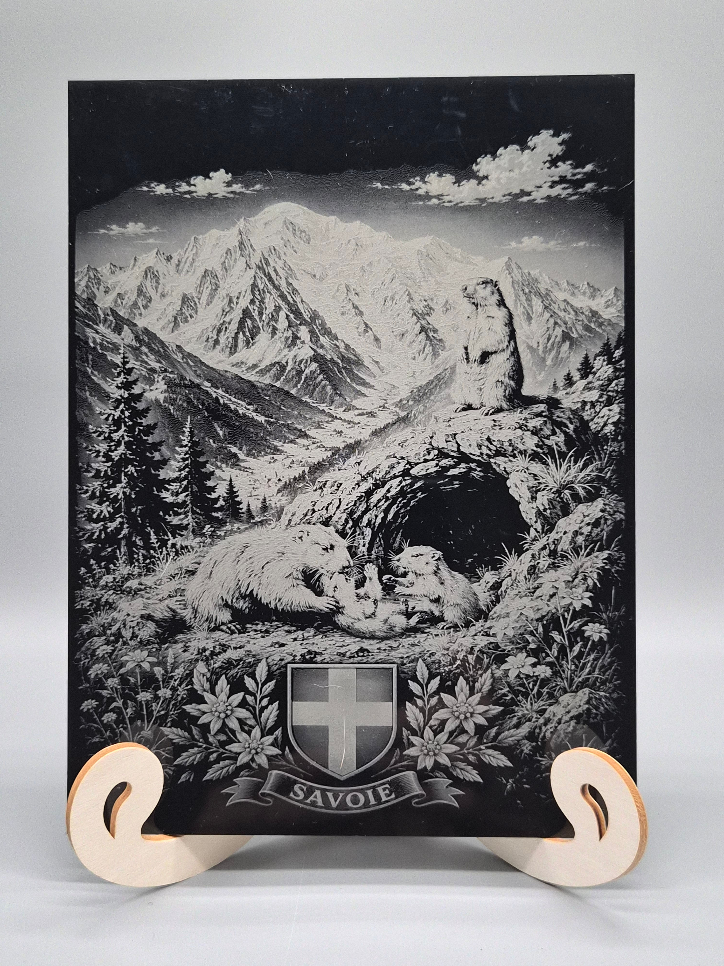 Plaque Famille Marmottes
