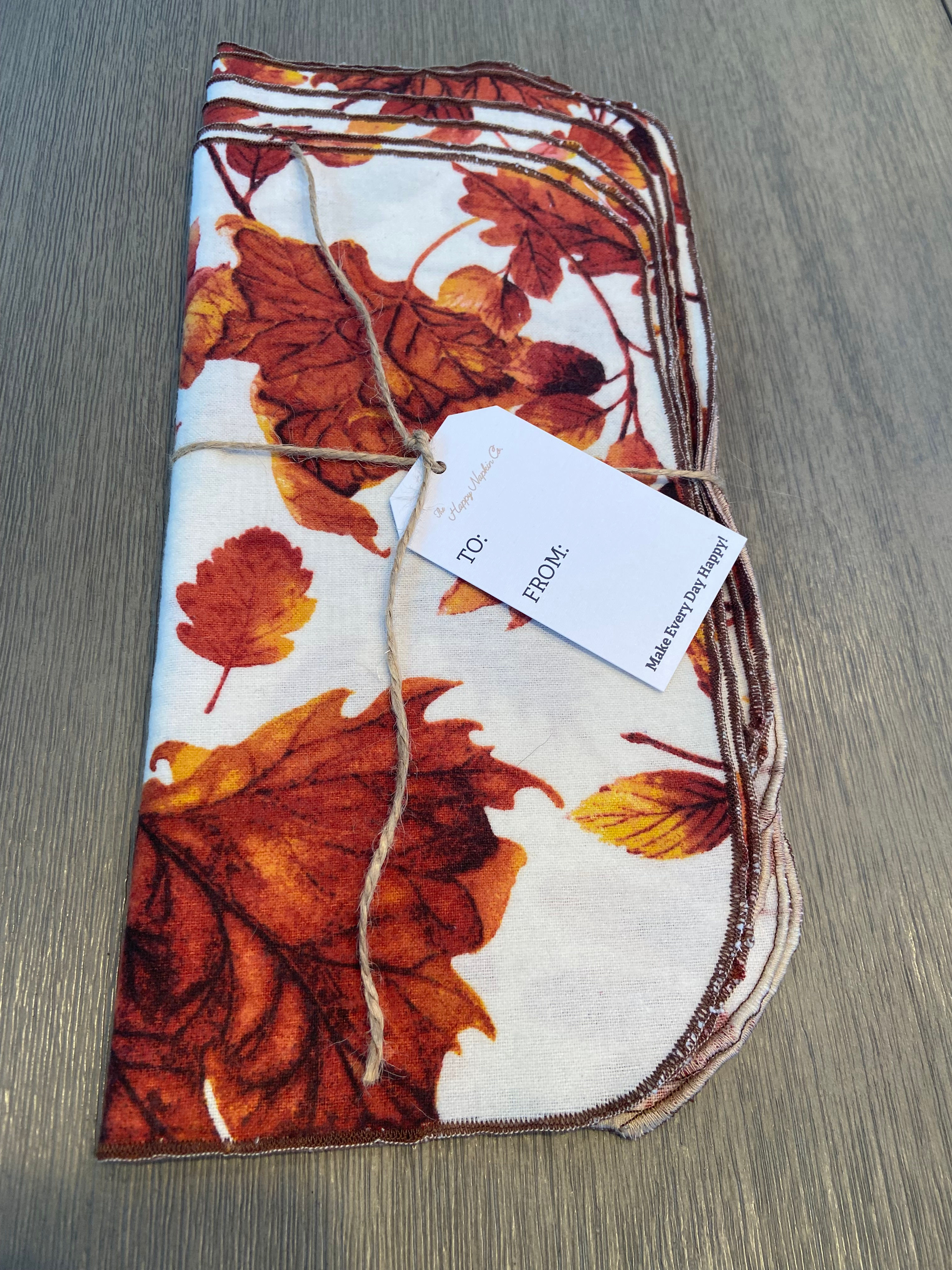 Brown Leaf - Happy Napkins - 6 Pack