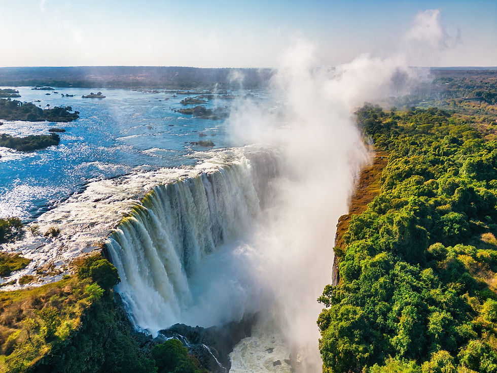 View of Victoria Falls taken from the air