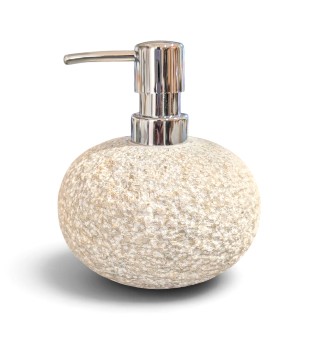 Stone soap dispenser with natural material variation
