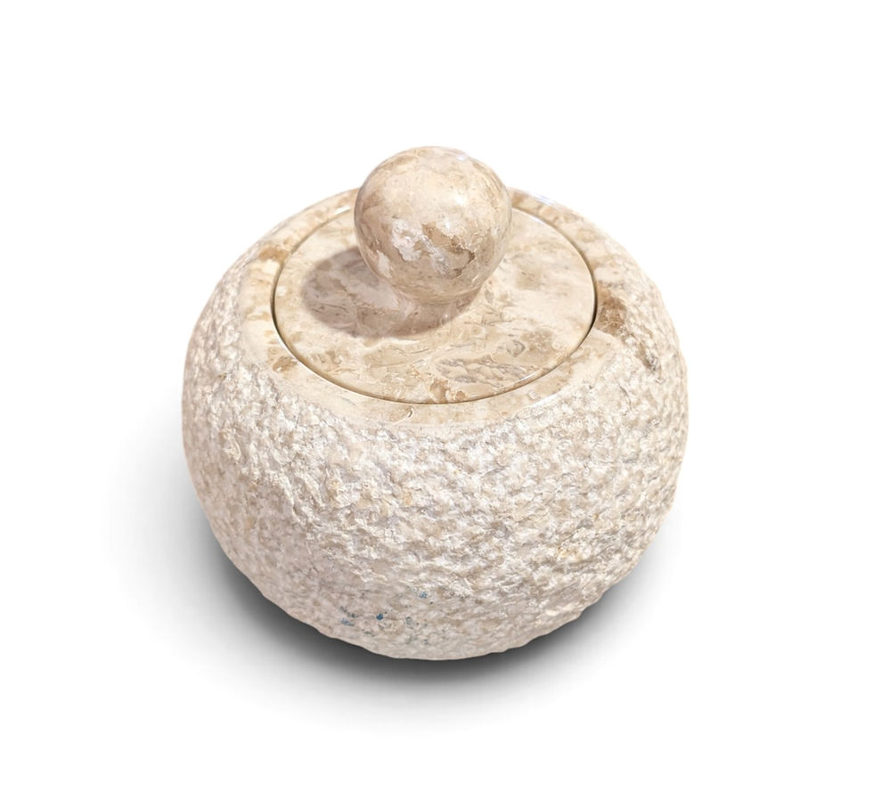 Salt cellar made from coral stone