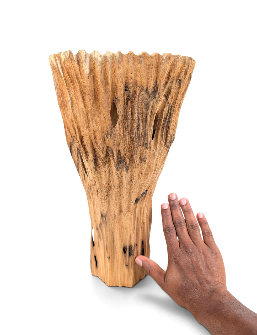 Thumbnail: Wood vase displayed without botanical stems
