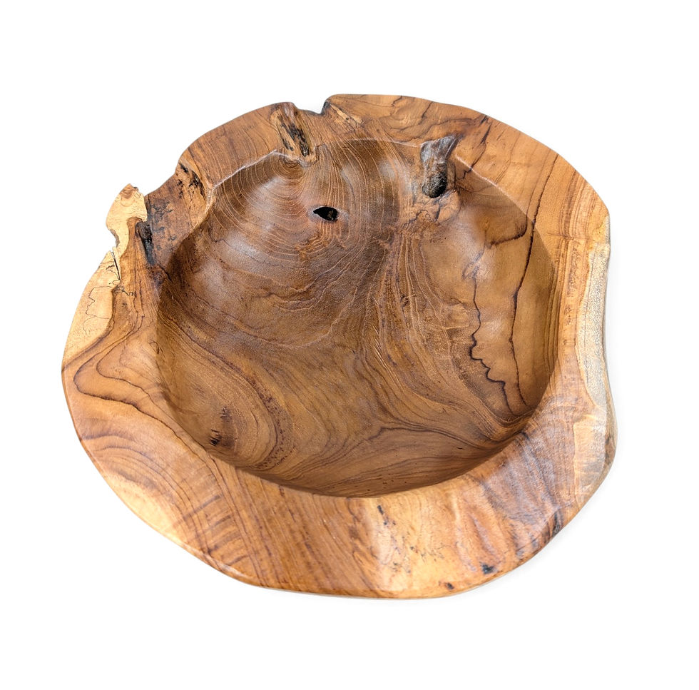 Thumbnail: Rustic teak fruit bowl for a kitchen display