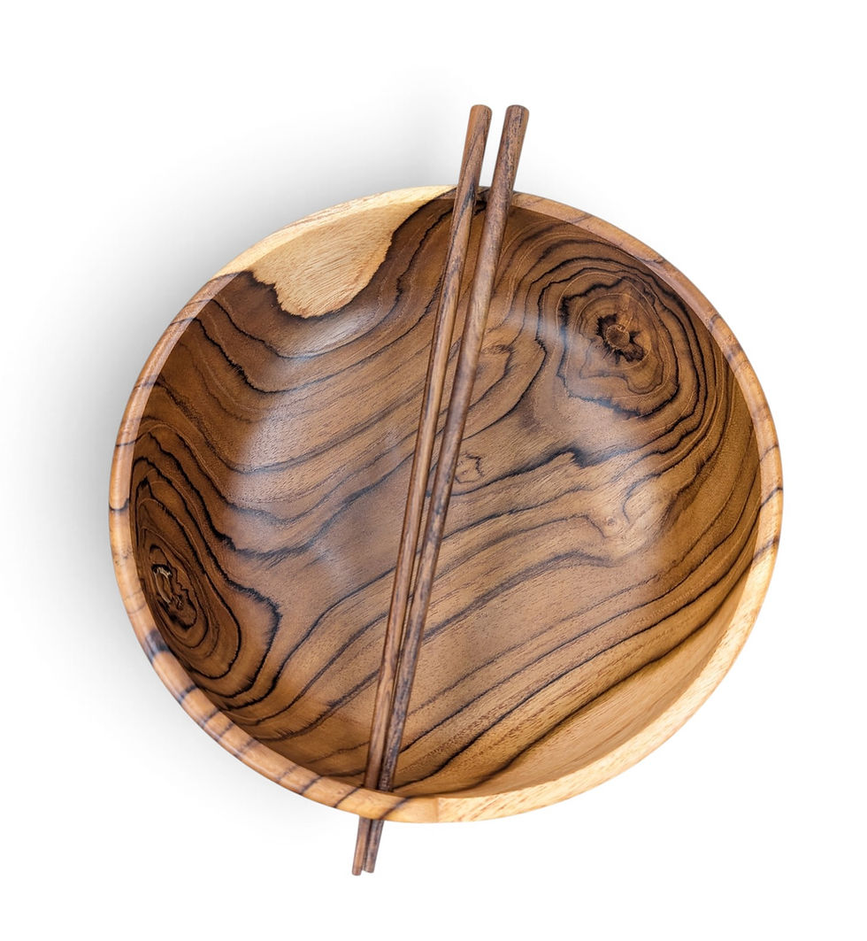 Thumbnail: Artisan-made wooden bowl for noodle dishes