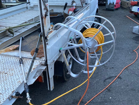 2022.05.03　除草剤のホース巻取り機