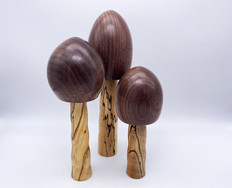 Black Walnut and Spalted Maple Mushroom Set