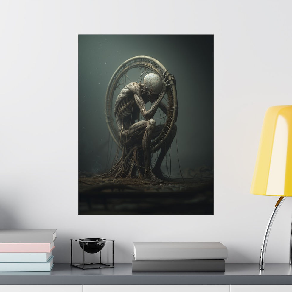 Thumbnail: Macabre creepy horror art print.  Are from the Aether.  Wall art Mockup