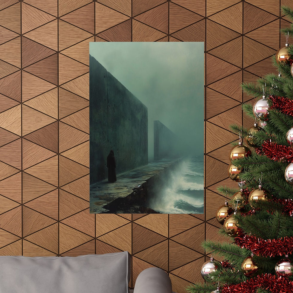 Thumbnail: Grim dark dystopian wall art print.  Art from the Aether. Wall art mockup