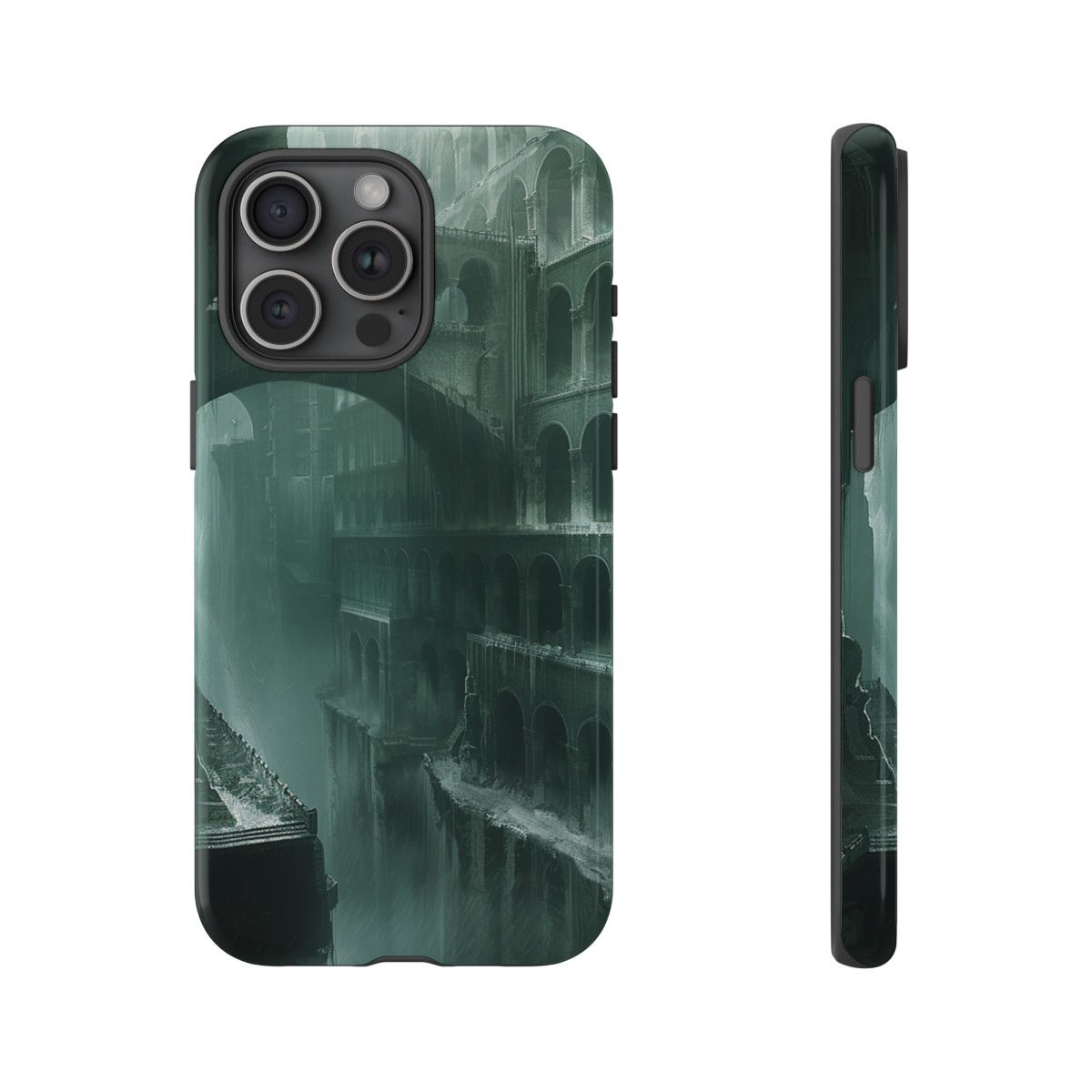 Grimdark gothic art of a bridge over a chasm. .  Art from the Aether. art cellphone case