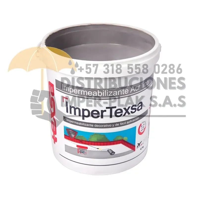 IMPERTEXSA BLANCO IMPERMEABILIZANTE ACRÍLICO 12 AÑOS X 4,7kg