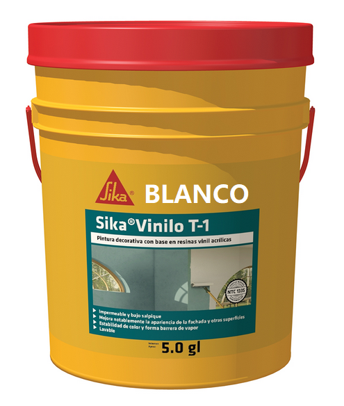 SIKA VINILO T-1 BLANCO PINTURA DECORATIVA X 5gal