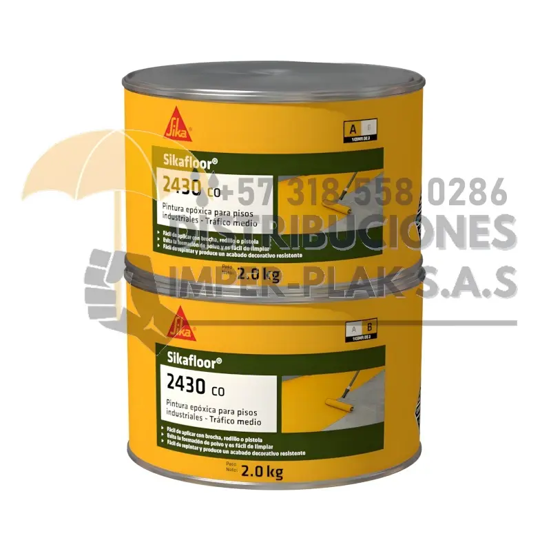 SIKAFLOOR-2430 CO BLANCO PINTURA EPÓXICA X 4kg