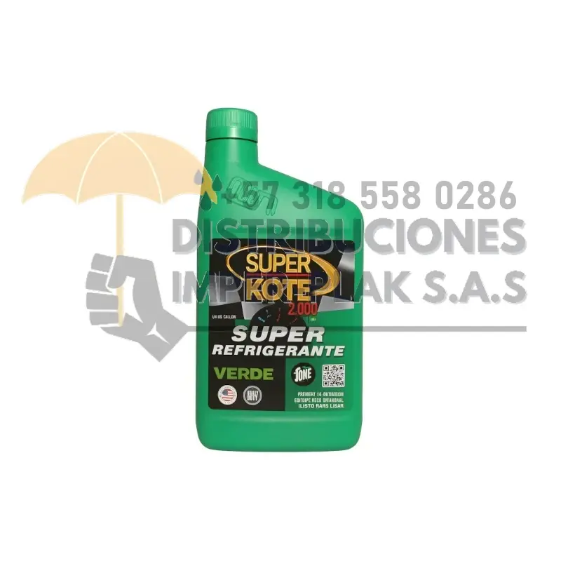 REFRIGERANTE SUPER VERDE PARA MOTORES DE VEHÍCULOS X 32oz