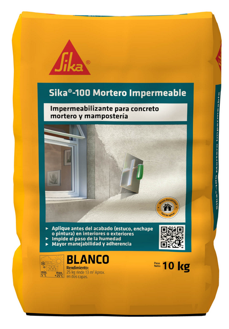 SIKA-100 BLANCO MORTERO IMPERMEABILIZANTE X 10kg
