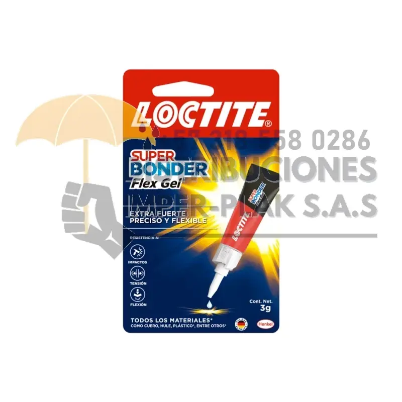 LOCTITE SUPER BONDER FLEX GEL TRANSPARENTE X 3g