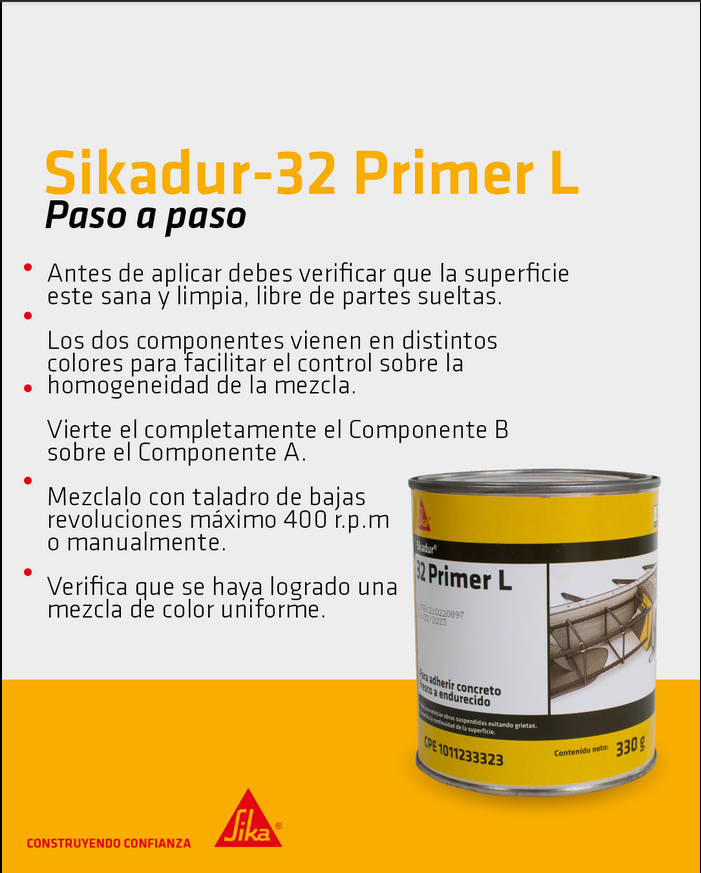 Miniatura: SIKADUR-32 PRIMER L ADHESIVO EPÓXICO PARA CONCRETO NUEVO Y VIEJO X 1kg