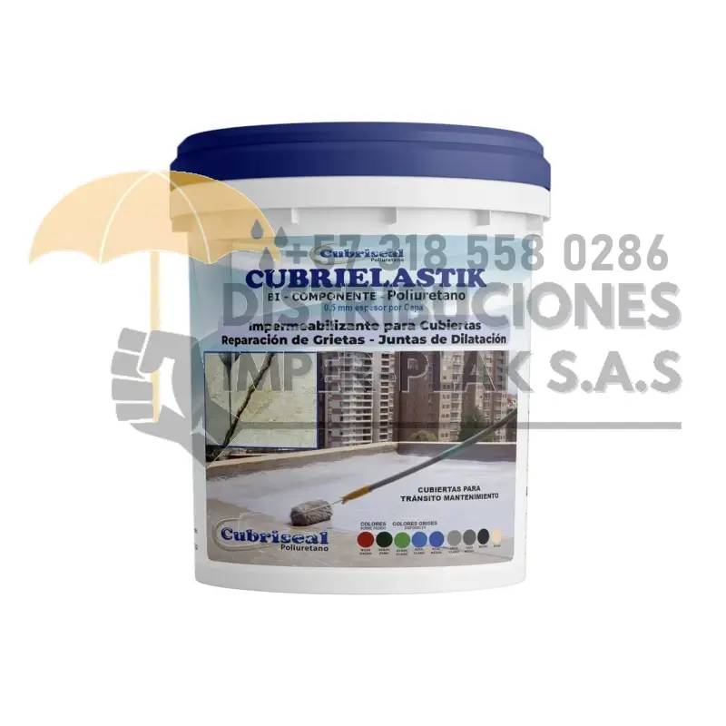 CUBRIELASTIK IMPERMEABILIZANTE PARA CUBIERTAS COLORES X 10 gal