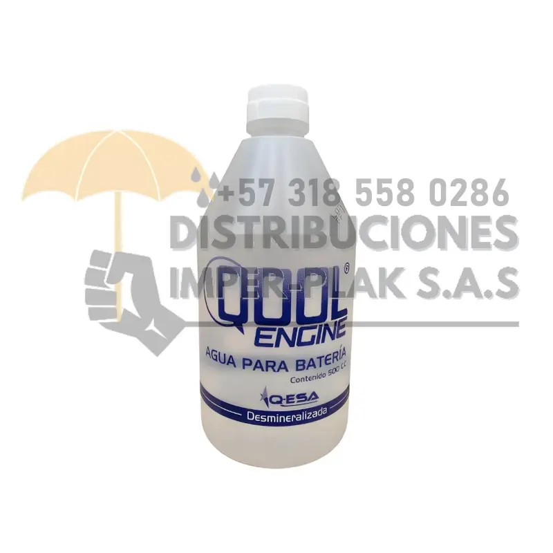 AGUA PARA BATERÍA QOOL ENGINE PARA SOBRECARGA Y SULFUTACIÓN X 500cc