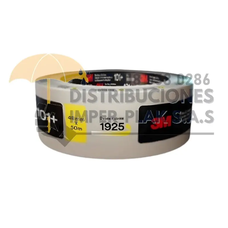CINTA DE ENMASCARAR BÁSICA 3M DE PAPEL CREPÉ (1" x 50m) X 1 und