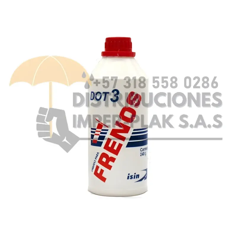 LÍQUIDO PARA FRENOS DOT 3 ISIN FLUIDO HIDRÁULICO X 240cc