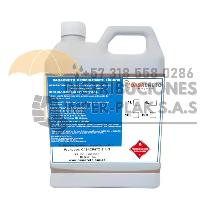 DESMOLDANTE LÍQUIDO PARA MOLDES EN CONCRETO X 4 lt