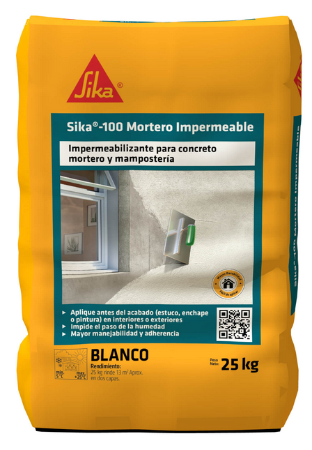 SIKA-100 BLANCO MORTERO IMPERMEABLE X 25kg