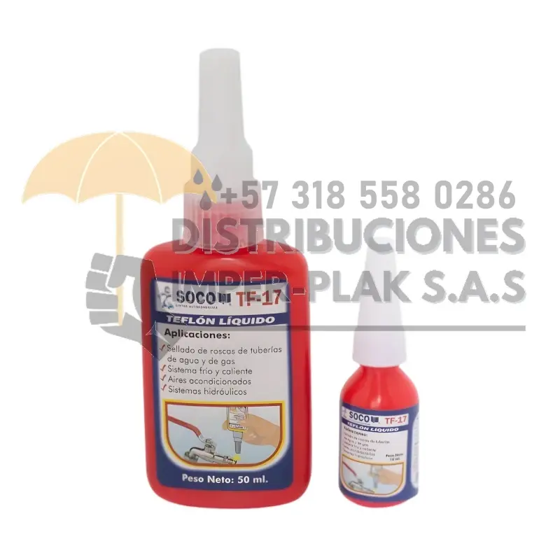 TEFLÓN LÍIQUIDO PARA SELLADO DE ROSCAS DE TUBERÍA DE AGUA Y GAS