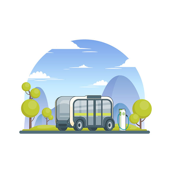 EV bus on transportation