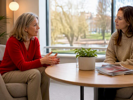 De arts bespreekt met de patiënt de klachten van duizeligheid.