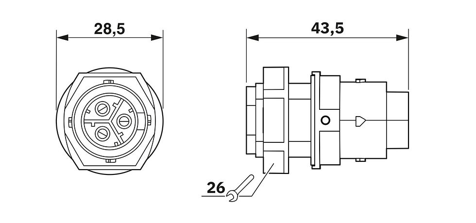 Прев'ю: Прохідний з'єднувач IPD W 3P2,5 F M20 BK 1088682 Phoenix Contact Shopellectric