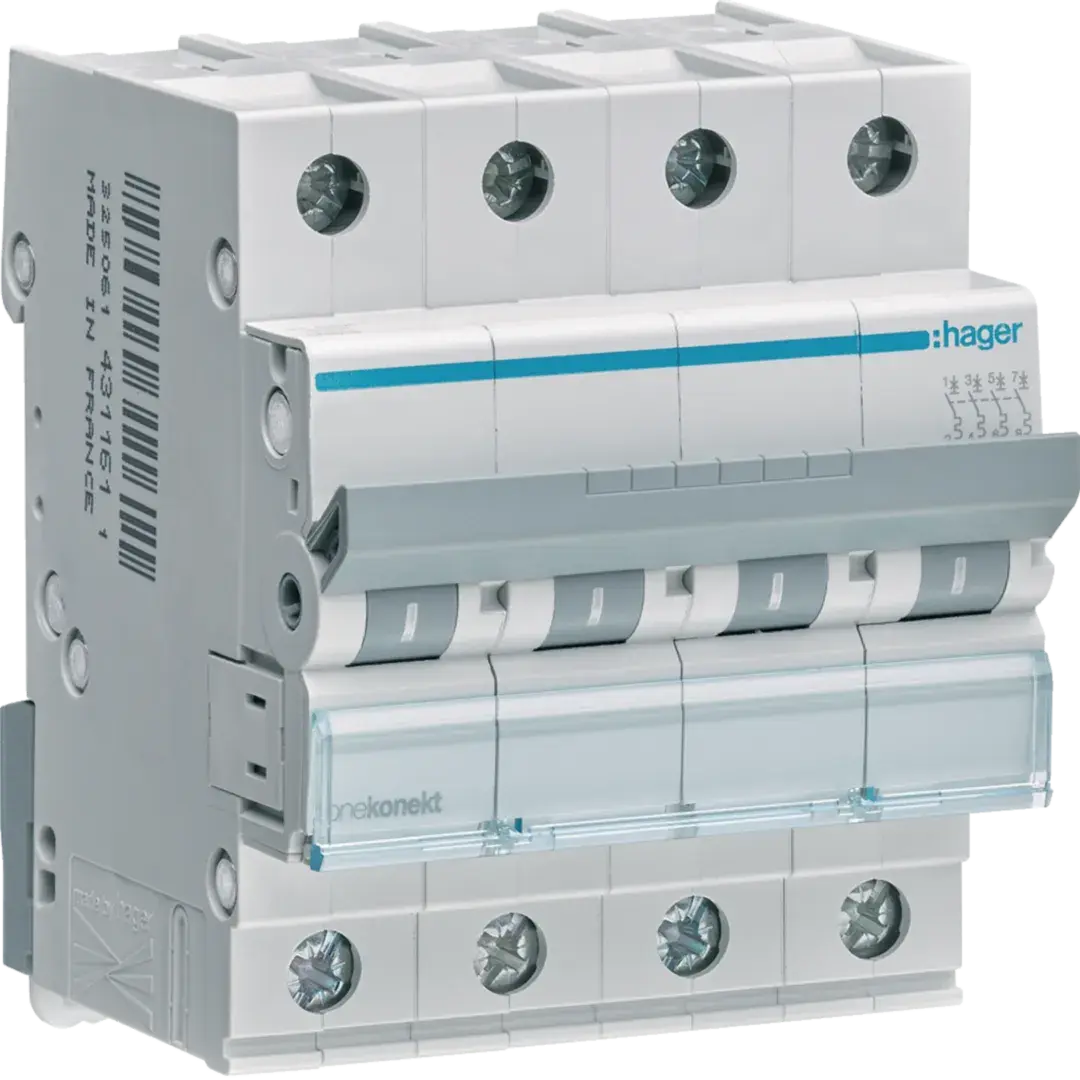 MCN450 Hager Автоматичний вимикач 4P 6kA C-50A 4M