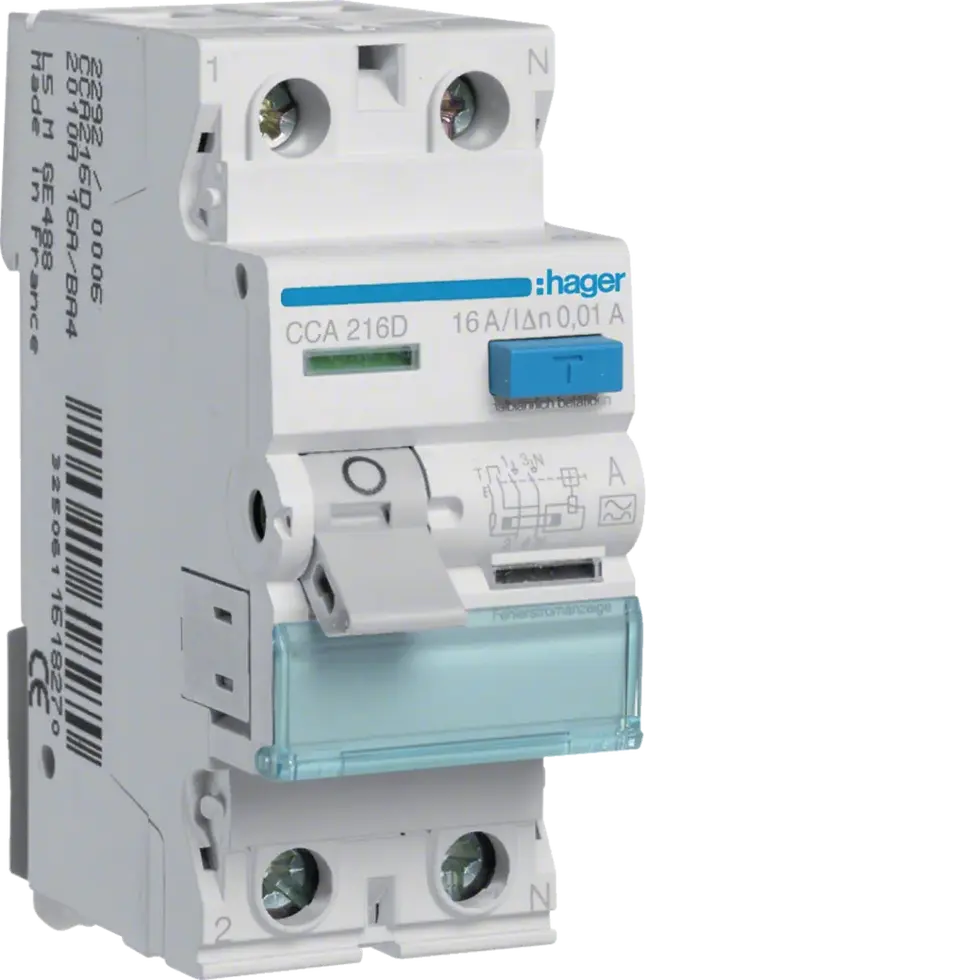 CCA216D Пристрій захисного відключення ПЗВ 2P 16A 10mA A Hager