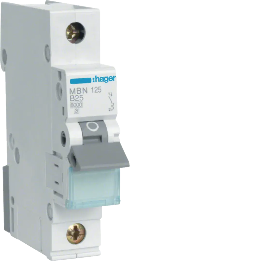 MBN125 Hager Автоматичний вимикач 1P 6kA B-25A 1M