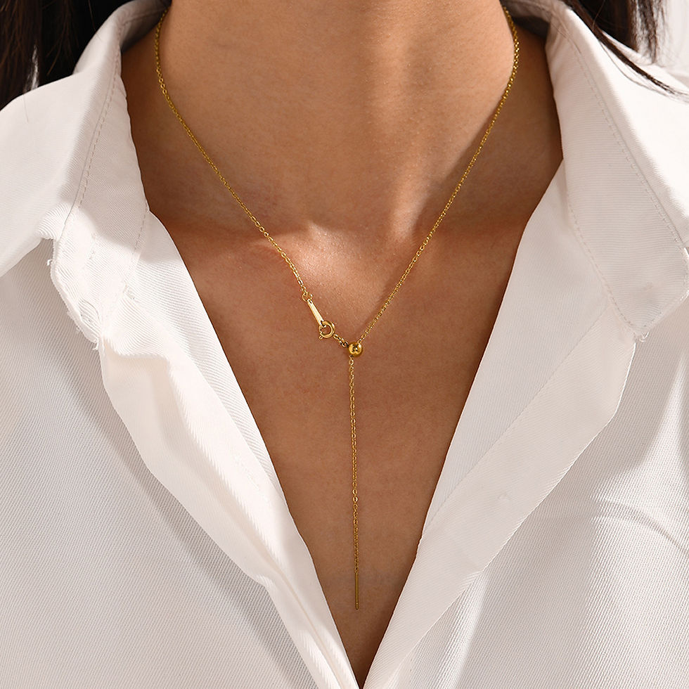 Thumbnail: eManco Adjusta Long Layered Pendant Necklace  Stainless Steel Necklace Chocker N