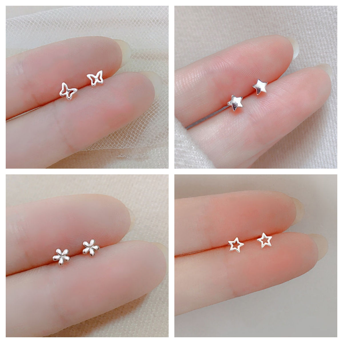 New Heart Stud Earrings for Women Hypoallergenic Daily Wear Minimalist Cute Star