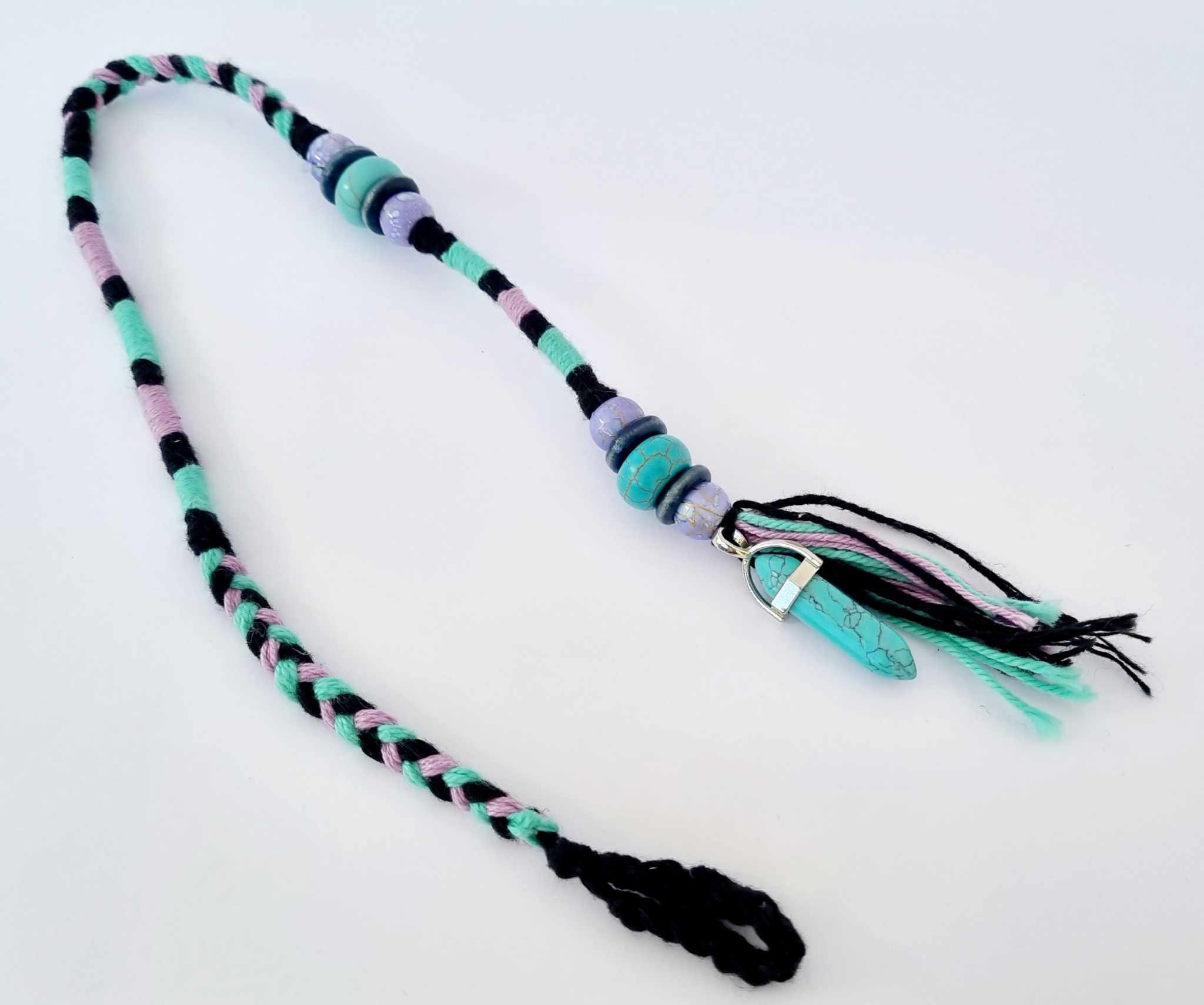 Turquoise Crystal Dreadlock Wrap