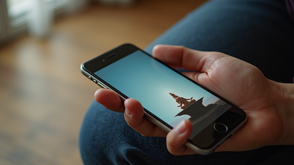 Close-up view of a smartphone showing a prayer meditation app