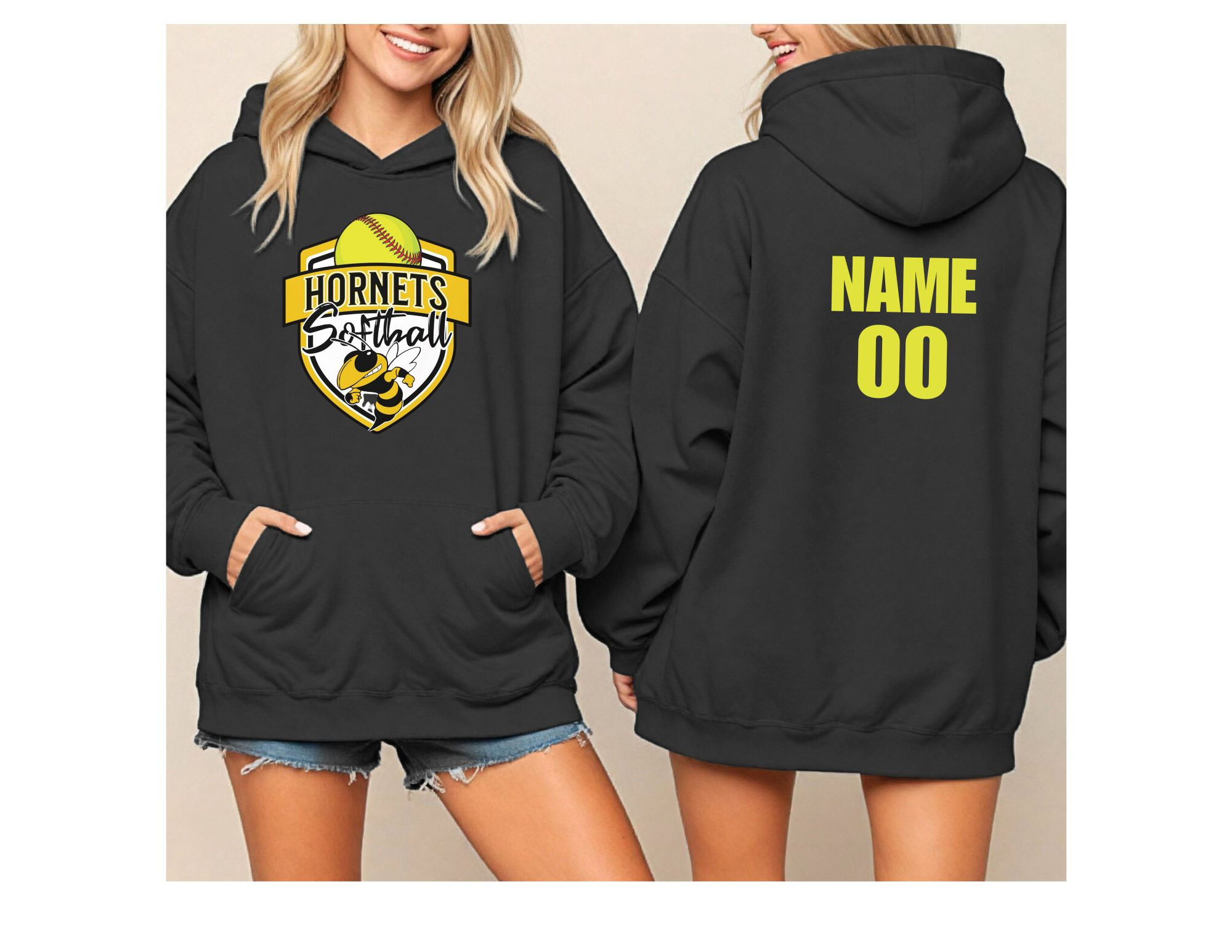 Hornets Softball Black Hoodie