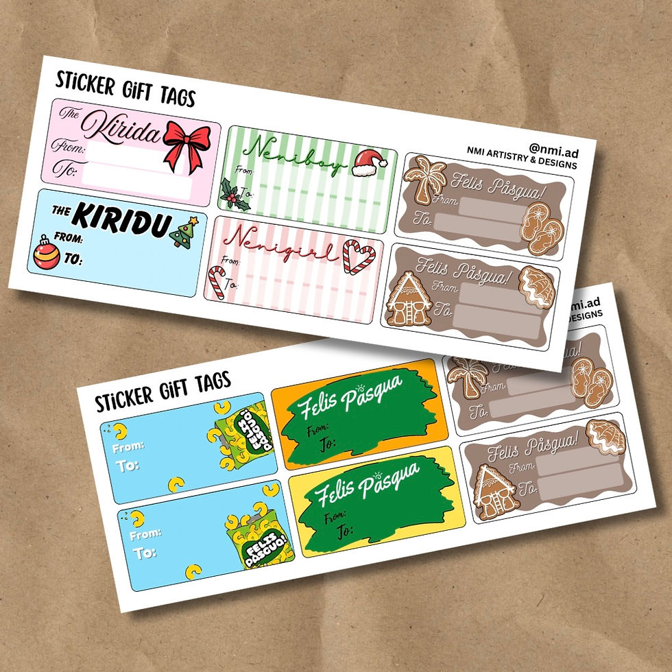 Sticker Gift Tag Sheets