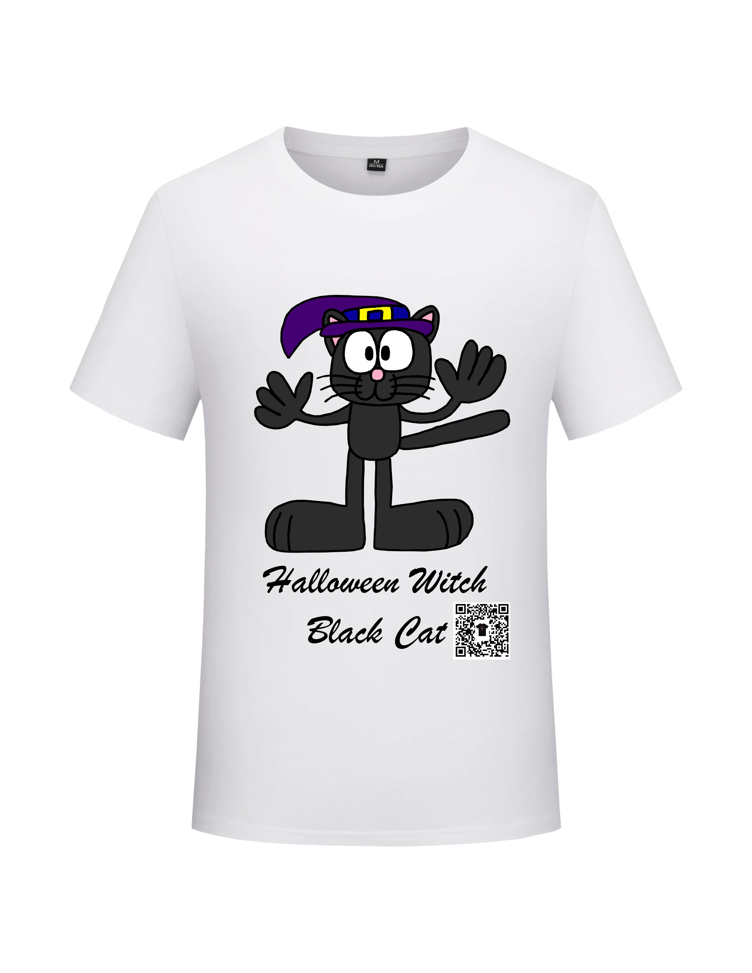 T-Shirts Halloween Witch Black Cat