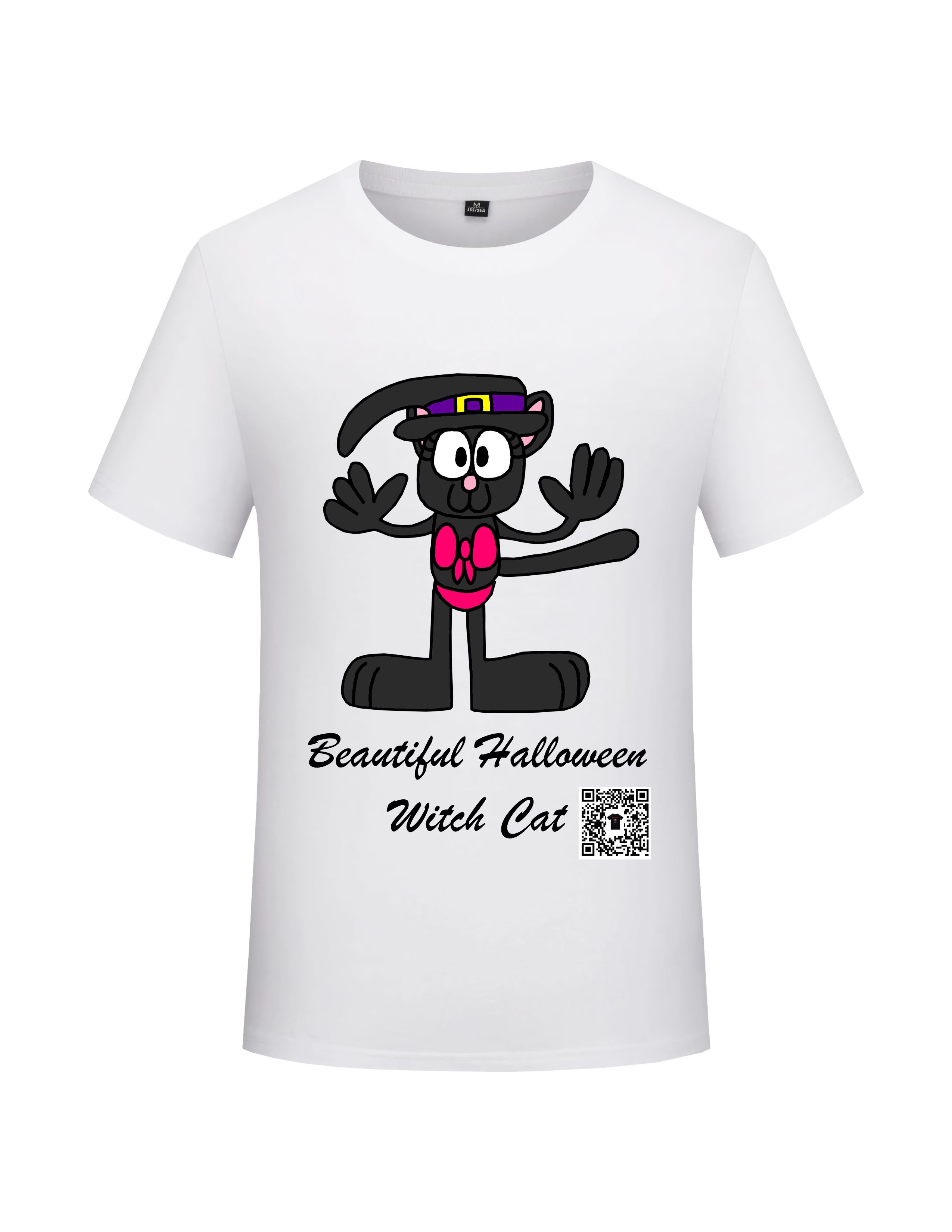 T-Shirts Beautiful Halloween Witch Cat